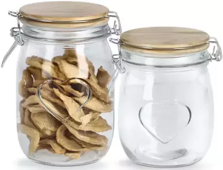 Zeller Present Баночка для хранения "Сердце", (набор, 2 шт), 750мл, 1000мл 11х17х11 см, цвет transparent