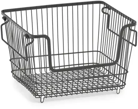 Zeller Present Organizer, (1 шт.), металлическая корзина для хранения, штабелируемая 27х21,5х33 см, черный