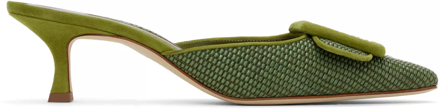 Зелёные мюли Maysalebi Manolo Blahnik