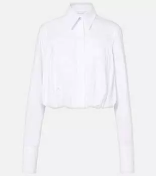 Земира укороченная рубашка из хлопкового поплина Sportmax, BIanco Ottico