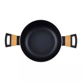 Земляной черная кастрюля с крышкой Bergner