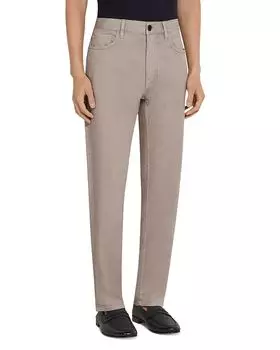 ZENGA Джинсы Roccia из хлопка и льна с эластаном ZEGNA, коричневый/бежевый