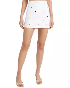 Зеркальная джинсовая юбка Cinq Sept Doris, белый/белый