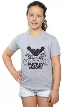 Зеркальная хлопковая футболка с Микки Маусом Disney, серый