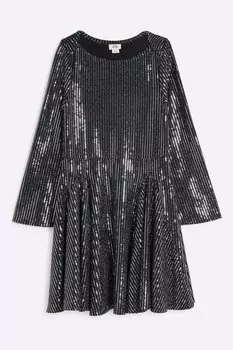 Зеркальное платье годе для девочек River Island, черный