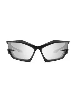 Зеркальные солнцезащитные очки 69MM с геометрическим рисунком Givenchy, черный