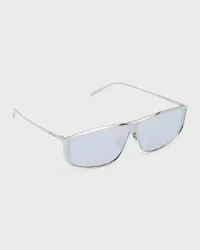 Зеркальные солнцезащитные очки Luna из цинкового сплава Saint Laurent, цвет Silver