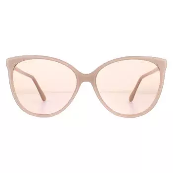 Зеркальные солнцезащитные очки телесного цвета с блестками и золотистым кошачьим глазом Jimmy Choo, розовый