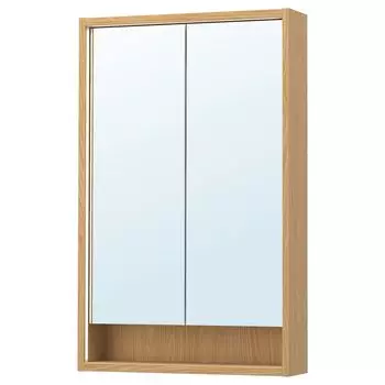 Зеркальный шкаф с подсветкой, под дуб, 60х15х95 см, FAXLVEN IKEA