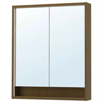 Зеркальный шкаф с подсветкой, под коричневый дуб, 80х15х95 см, FAXLVEN IKEA