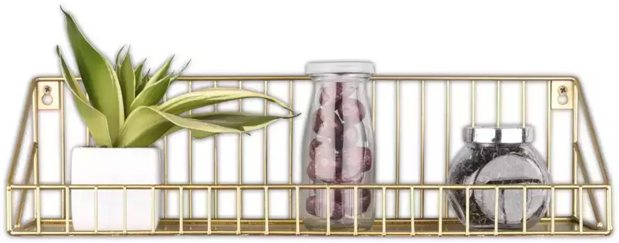 ЗЕРКАЛА И БОЛЬШЕ декоративная настенная полка "Катя", (1 шт.) MIRRORS AND MORE 45х11х11 см, цвет goldfarben