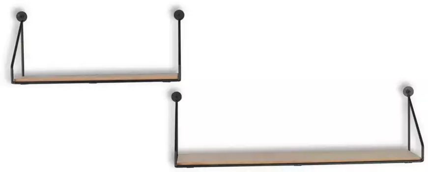 ЗЕРКАЛА И БОЛЬШЕ декоративная настенная полка "ДАНА", (2 шт.) MIRRORS AND MORE 45х13х10 см, черный