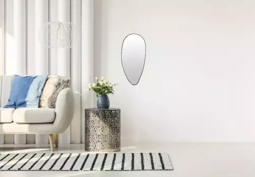 Зеркало декоративное Lenfra "Jackson black", (1 шт.), серебряное зеркало 3мм; Стальная рама 17х34х3 см, черный