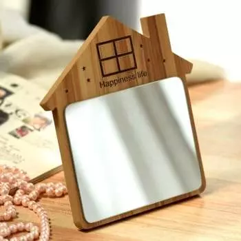 Зеркало Деревянное Зеркало Домик Счастье Жизни, myHomelife, коричневый