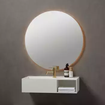 Зеркало для ванной Loevschall "Herning Round", 90 см 90х90х3 см, цвет silberfarben