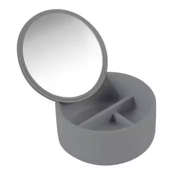 Зеркало косметическое, косметичка, футляр, пудреница 1466, inna, серый