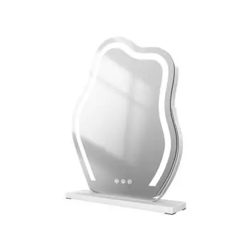 Зеркало косметическое прямоугольное с подсветкой белое Emke, белый