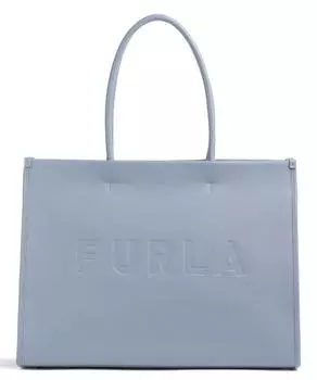 Зернистая кожа Opportunity L Шоппер Furla, синий