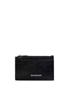 Зернистый чехол для карт Balenciaga, черный