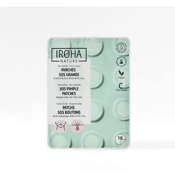 Зерновые патчи Iroha Nature Sos с салициловой кислотой, чайным деревом и центеллой азиатской, Iroha Nature