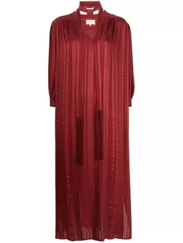 Zeus+Dione шелковое платье Violetta с жаккардовым узором, красный