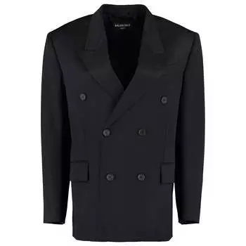 Жакет Balenciaga Double-breasted Wool, черный