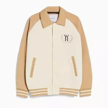 Жакет Bershka Contrast Fabric, бежевый