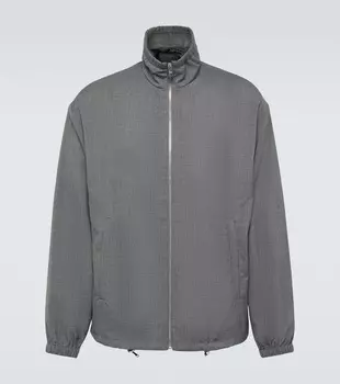 Жакет-блузон из натуральной шерсти Prada, Grigio