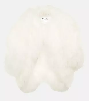 Жакет-болеро из овчины Alaa, белый