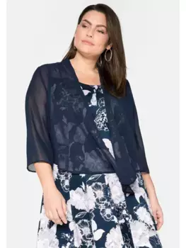 Жакет-болеро Sheego "больших размеров" из шифона, цвет морской волны