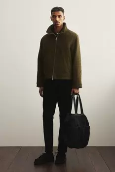 Жакет-Букле стандартного кроя из смесовой шерсти H&M, зеленый