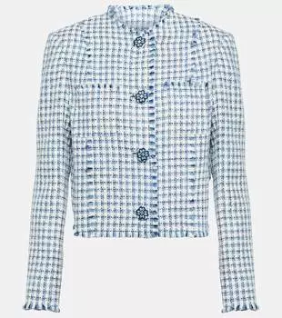 Жакет-букле в клетку Etro, синий