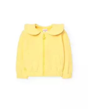 Жакет для девочек с воротником рубашки и застежкой-молнией Boboli, жёлтый