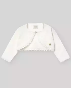Жакет для девочки Ceremony с отделкой волнами PAZ Rodrguez, натуральный