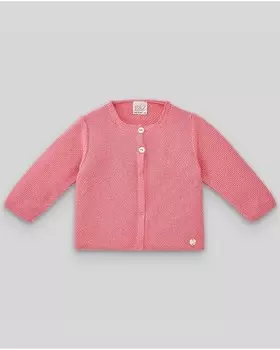 Жакет для девочки из хлопка с перламутровыми пуговицами Paz Rodrguez, коралловый