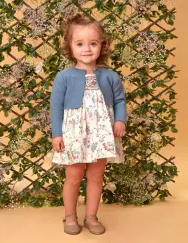 Жакет для девочки из однотонного трикотажа бобо Gocco, голубой