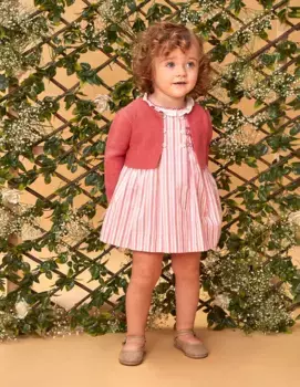 Жакет для девочки из однотонного трикотажа бобо Gocco, коралловый