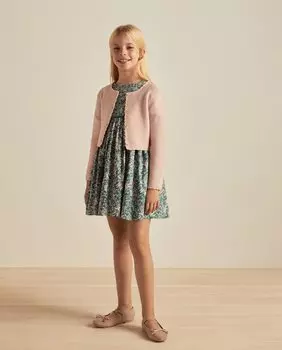 Жакет для девочки из трикотажа с пуговицами спереди Coconut El Corte Ingls, розовый