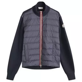 Жакет-Гибрид из хлопковой пряжи Moncler, синий