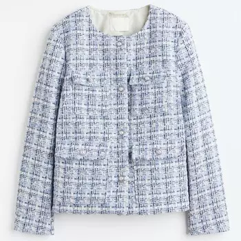Жакет H&amp;M Textured-weave, светло-голубой