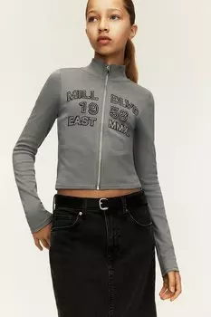 Жакет из джерси с мотивом H&M, серый