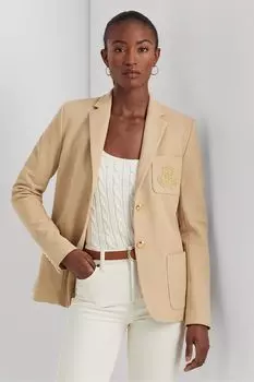 Жакет из хлопкового пике с гербом Анфисы Lauren Ralph Lauren, коричневый
