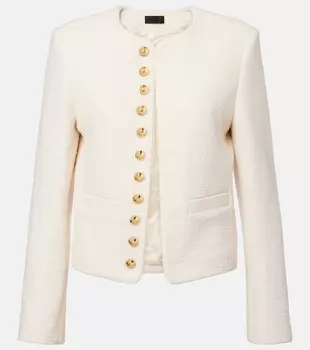 Жакет из хлопковой смесовой пряжи букле Patti Nili Lotan, слоновая кость