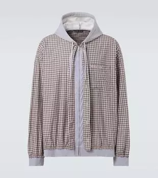 Жакет из клетчатого хлопкового поплина Balenciaga, Beige/Black