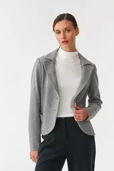 Жакет из кокосовой шерсти с двойными лацканами Tatuum, серый