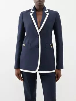 Жакет из крепа v-gold Valentino Garavani, синий
