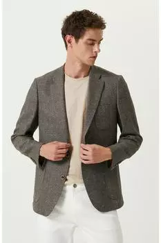 Жакет из норки с узором Network, коричневый