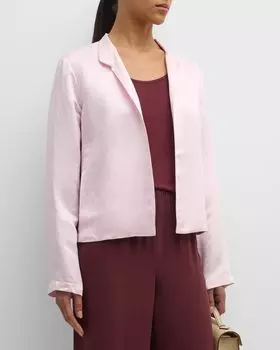 Жакет из органического льна и шелка с открытым передом Eileen Fisher, цвет Crystal Pink