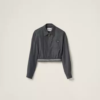 Жакет из серой ткани Miu Miu, серый