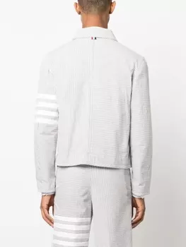 Жакет из сирсакера с полосками 4-Bar Thom Browne, серый